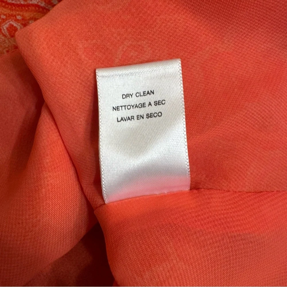 Michael Kors 100% Silk Halter Top Women’s 4 Coral Paisley Boho Resort Chic